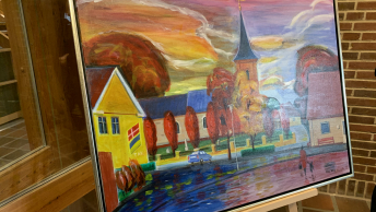Maleri af kirken i Hammel